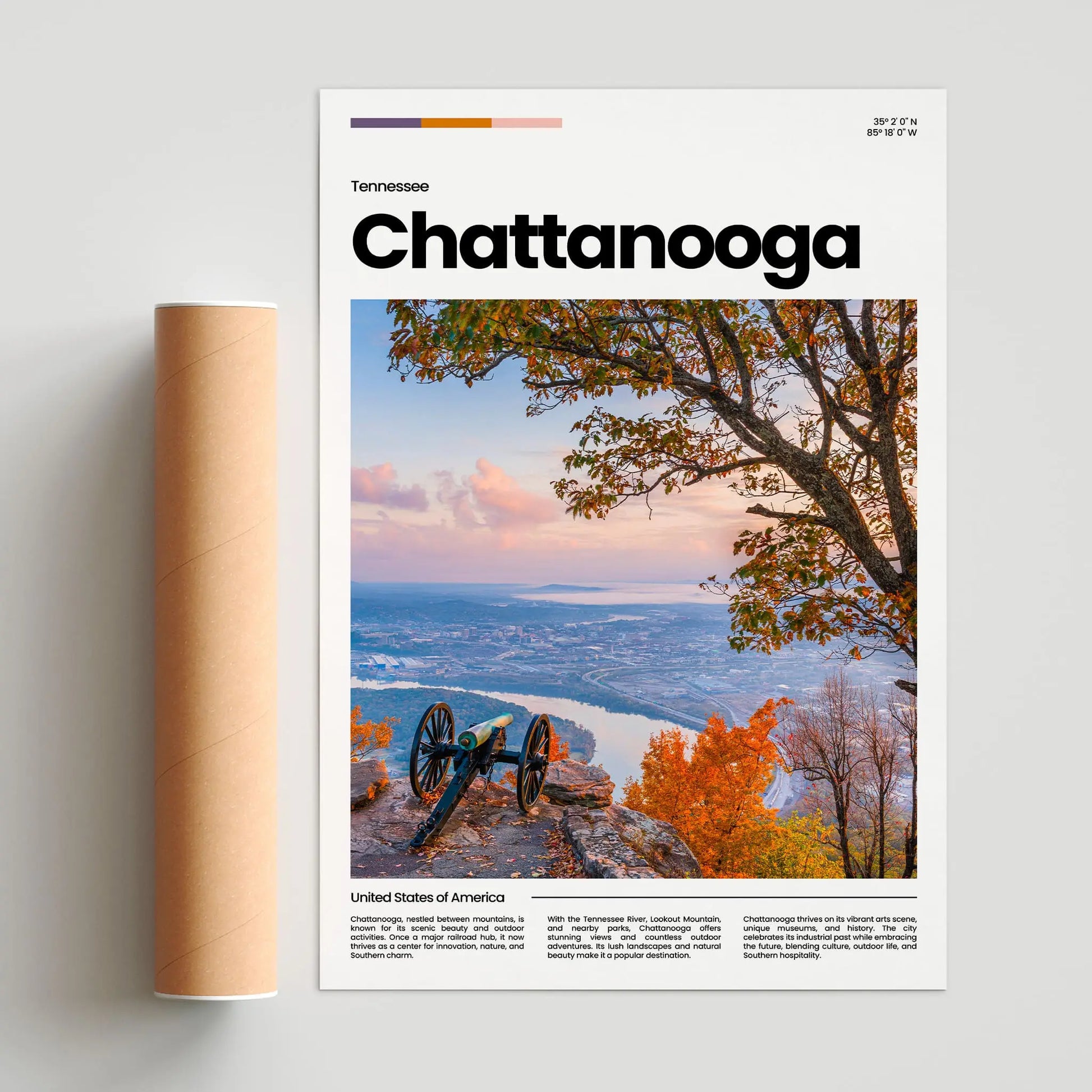 Chattanooga Poster – Vintage Wall Art Print