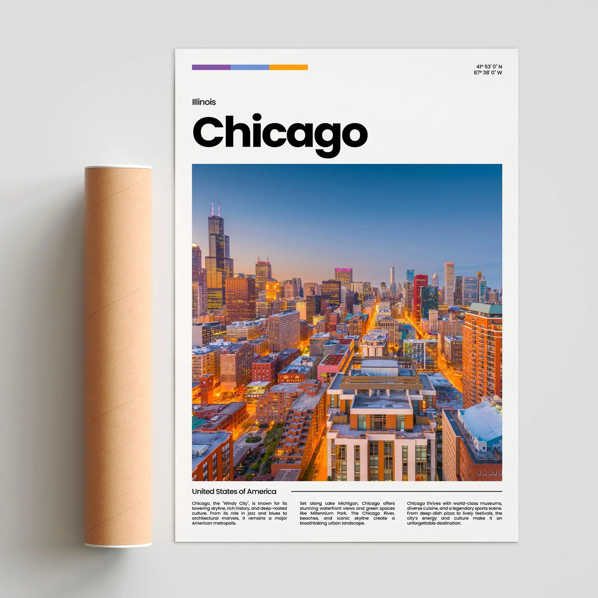 Chicago Poster – Vintage Wall Art Print