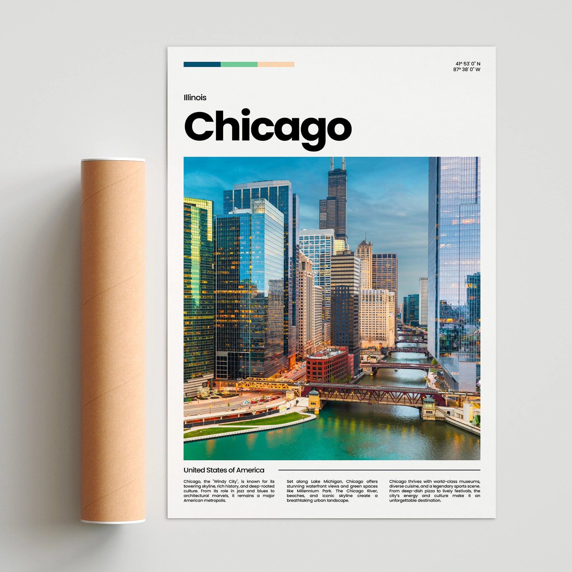 Chicago Poster – Vintage Wall Art Print