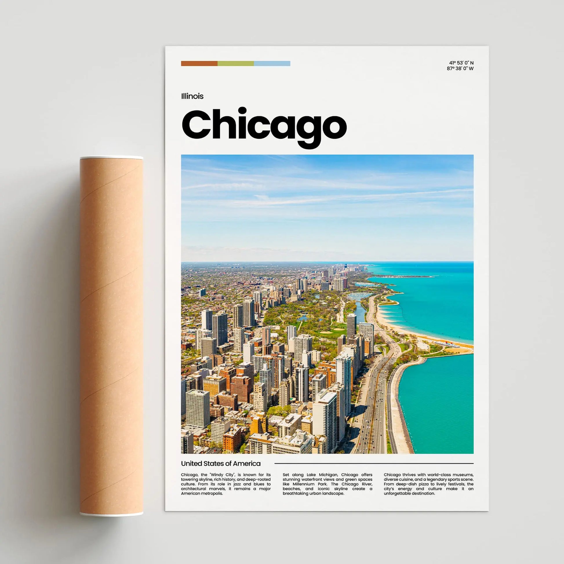Chicago Poster – Vintage Wall Art Print