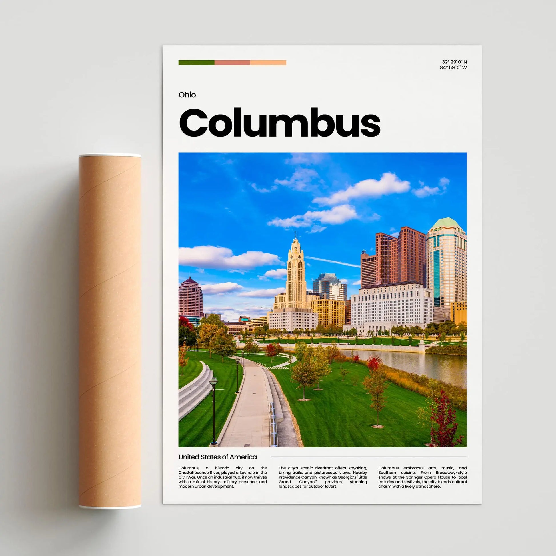 Columbus Poster – Vintage Wall Art Print