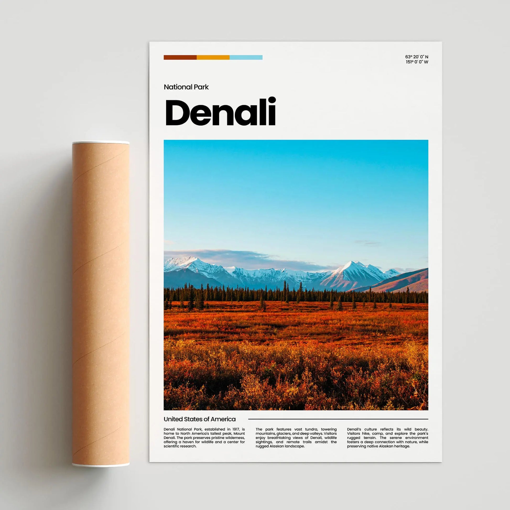 Denali Poster – Vintage Wall Art Print