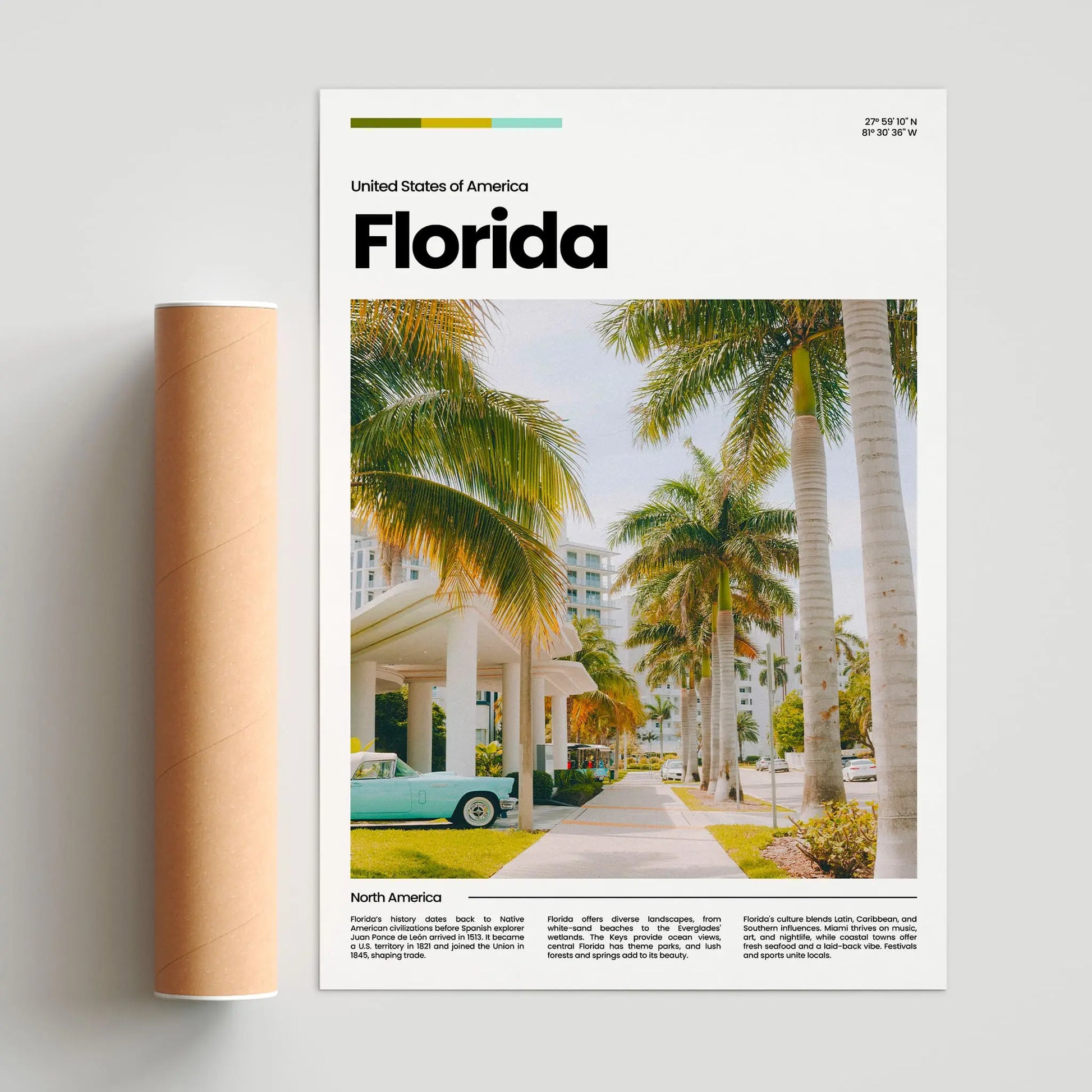 Florida Poster – Vintage Wall Art Print