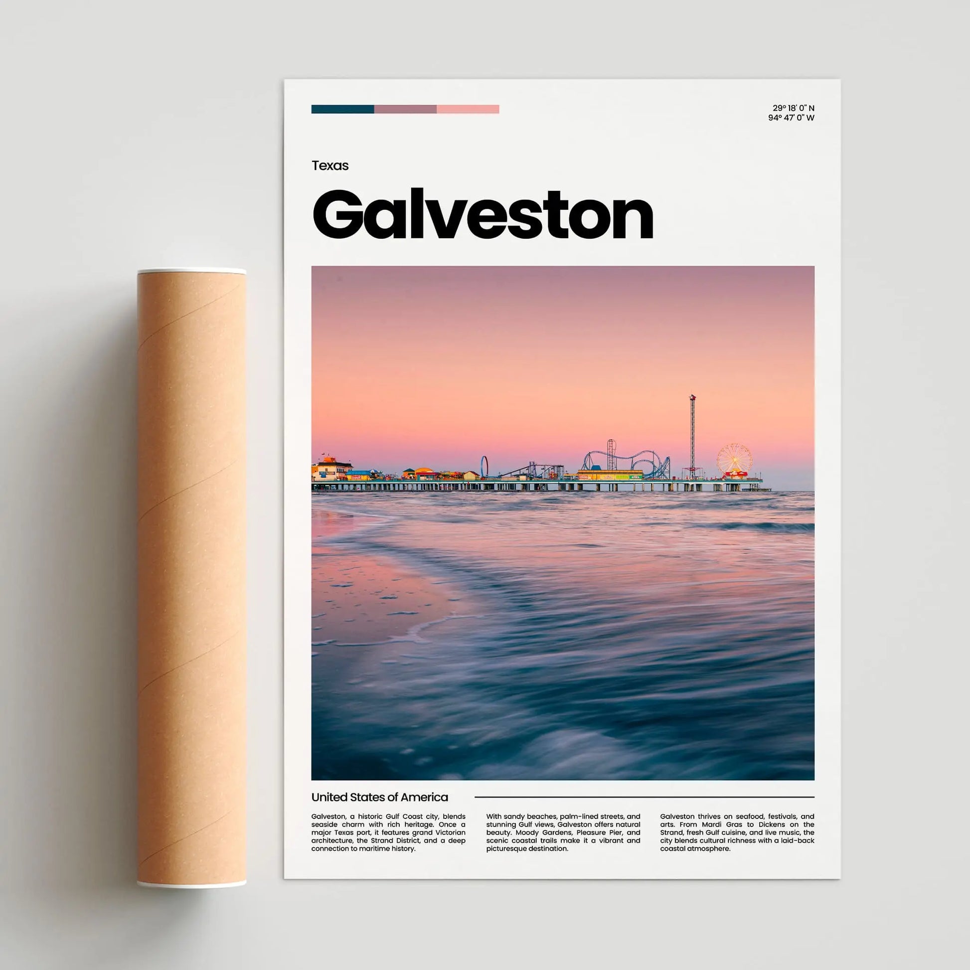 Galveston Poster – Vintage Wall Art Print
