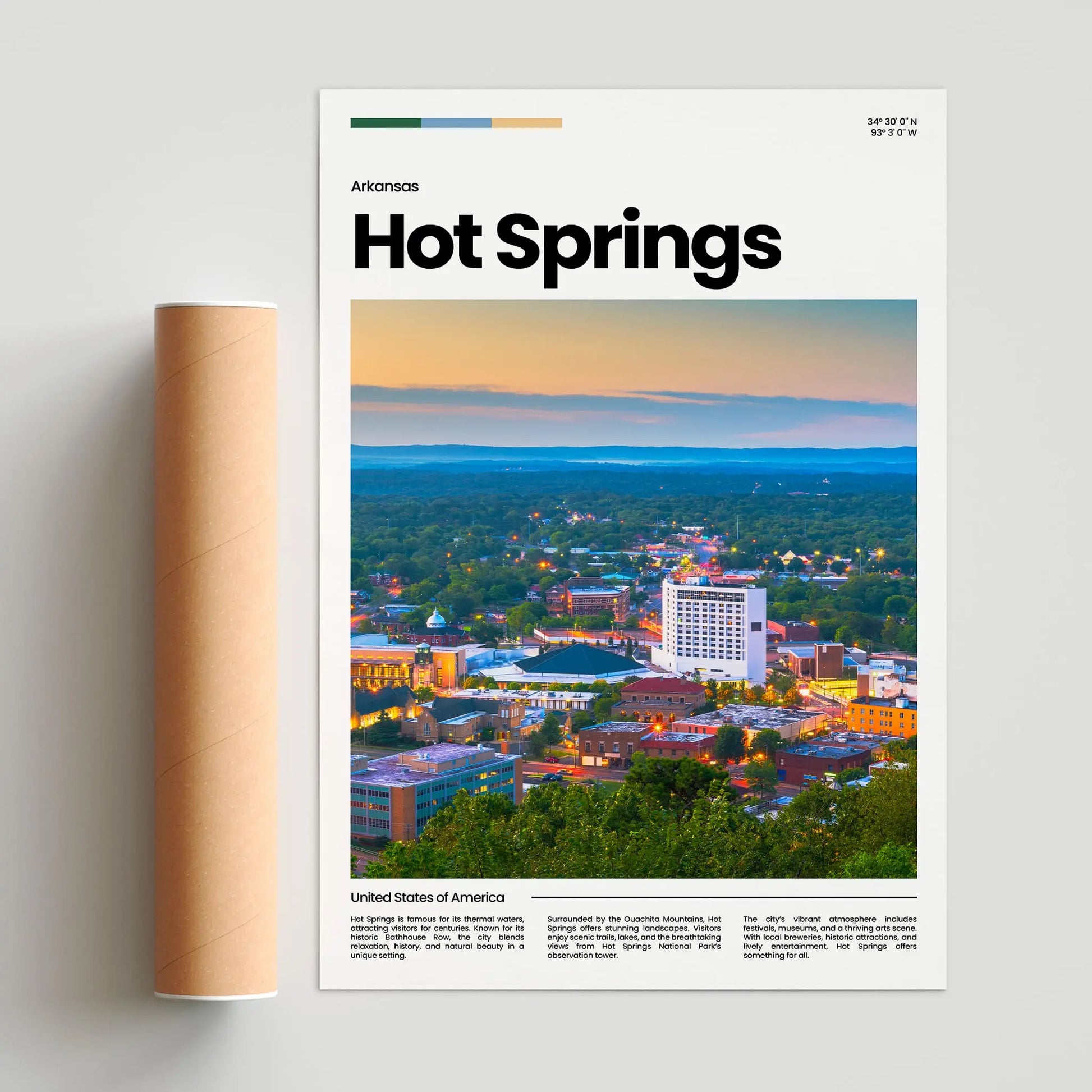 Hot Springs Poster – Vintage Wall Art Print