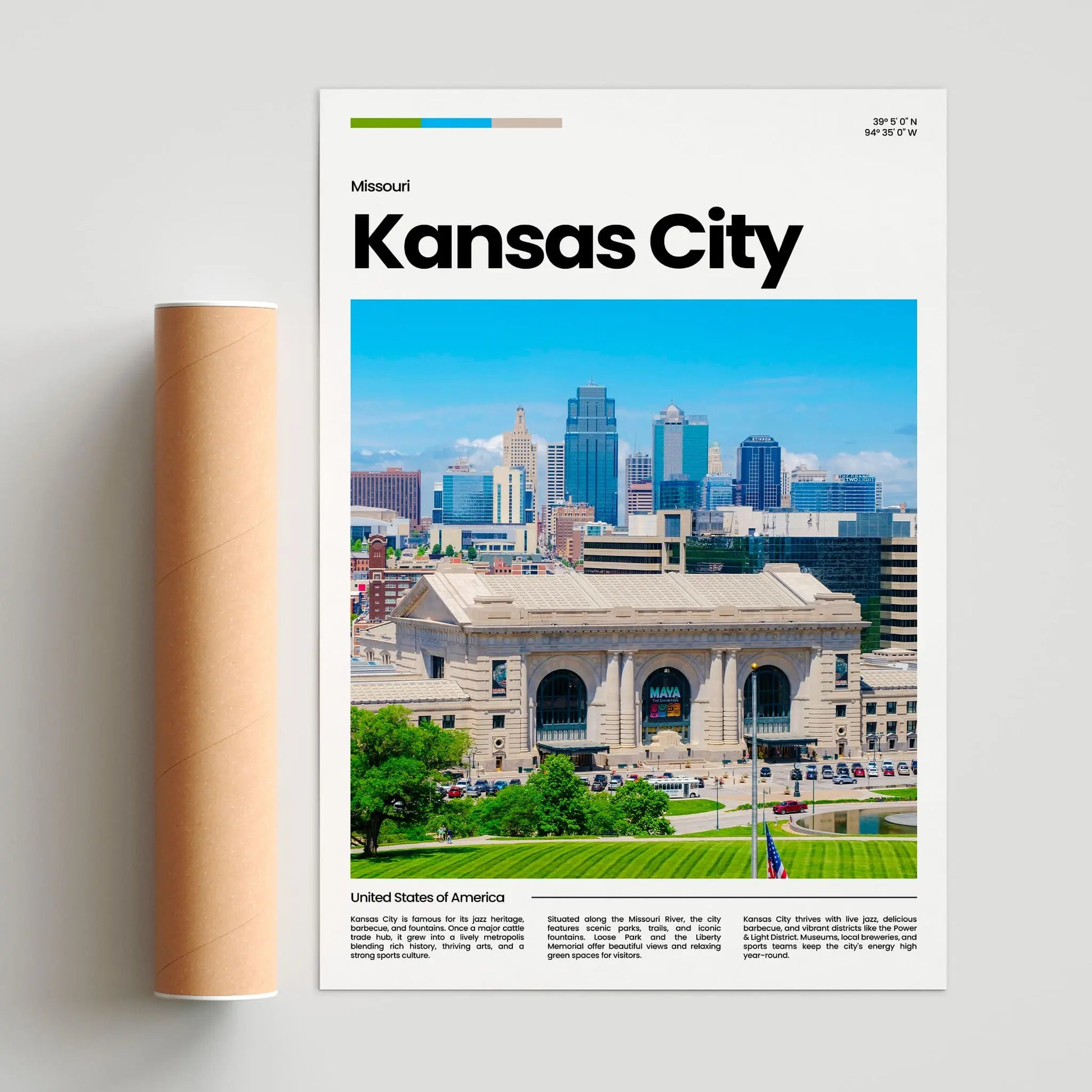 Kansas City Poster – Vintage Wall Art Print