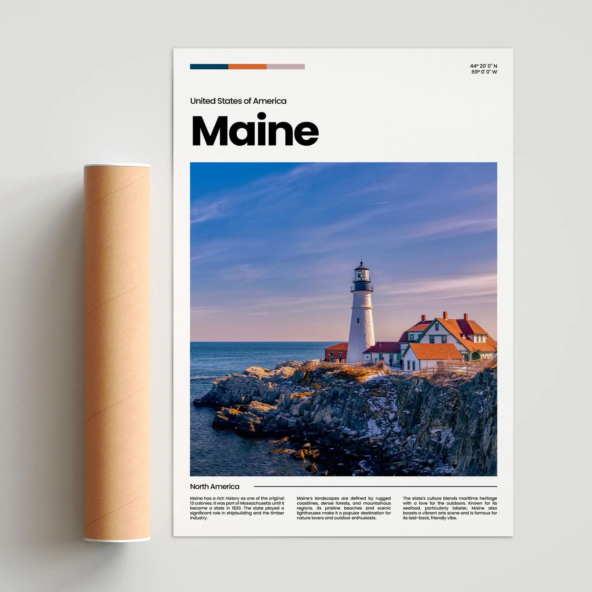 Maine Poster – Vintage Wall Art Print