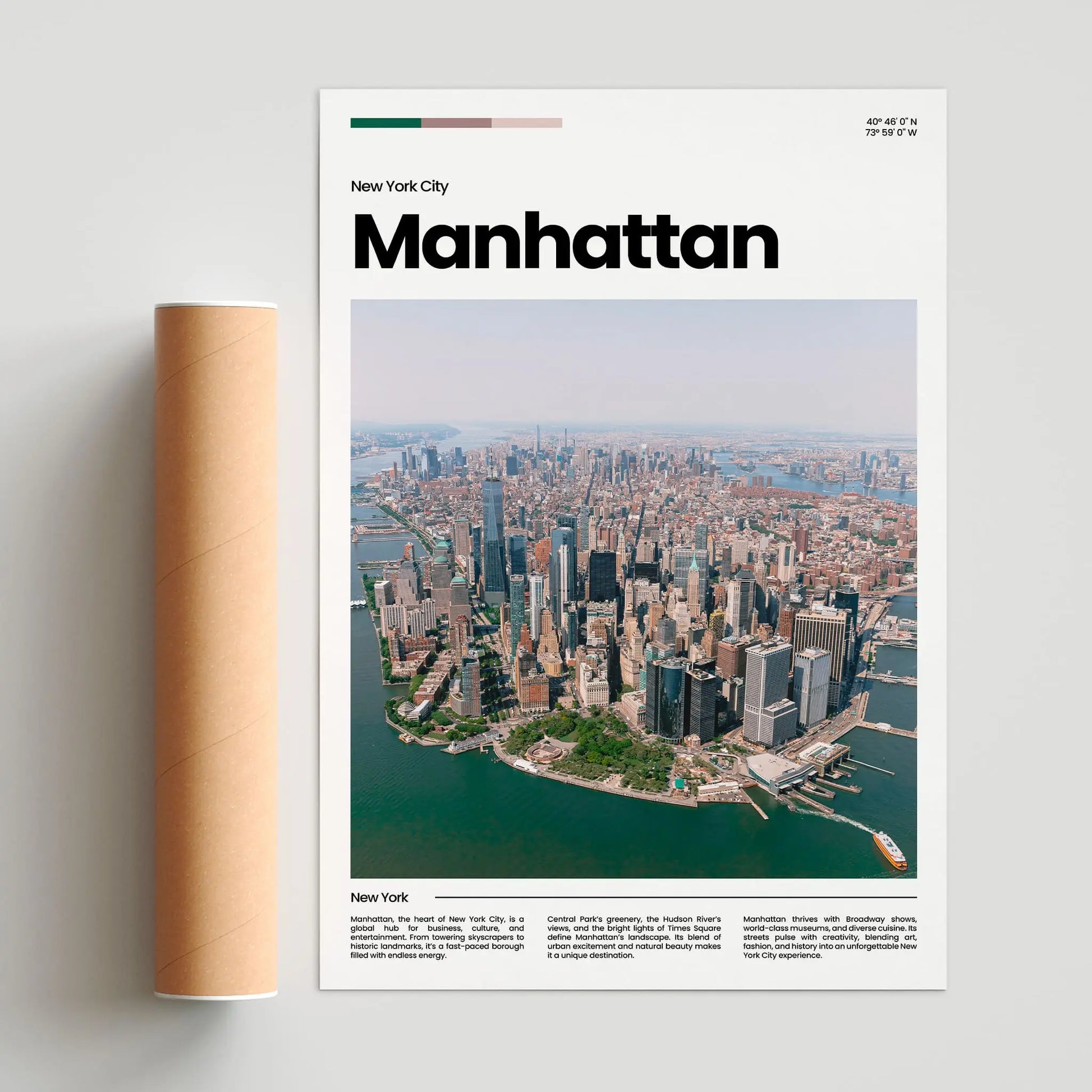 Manhattan Poster – Vintage Wall Art Print