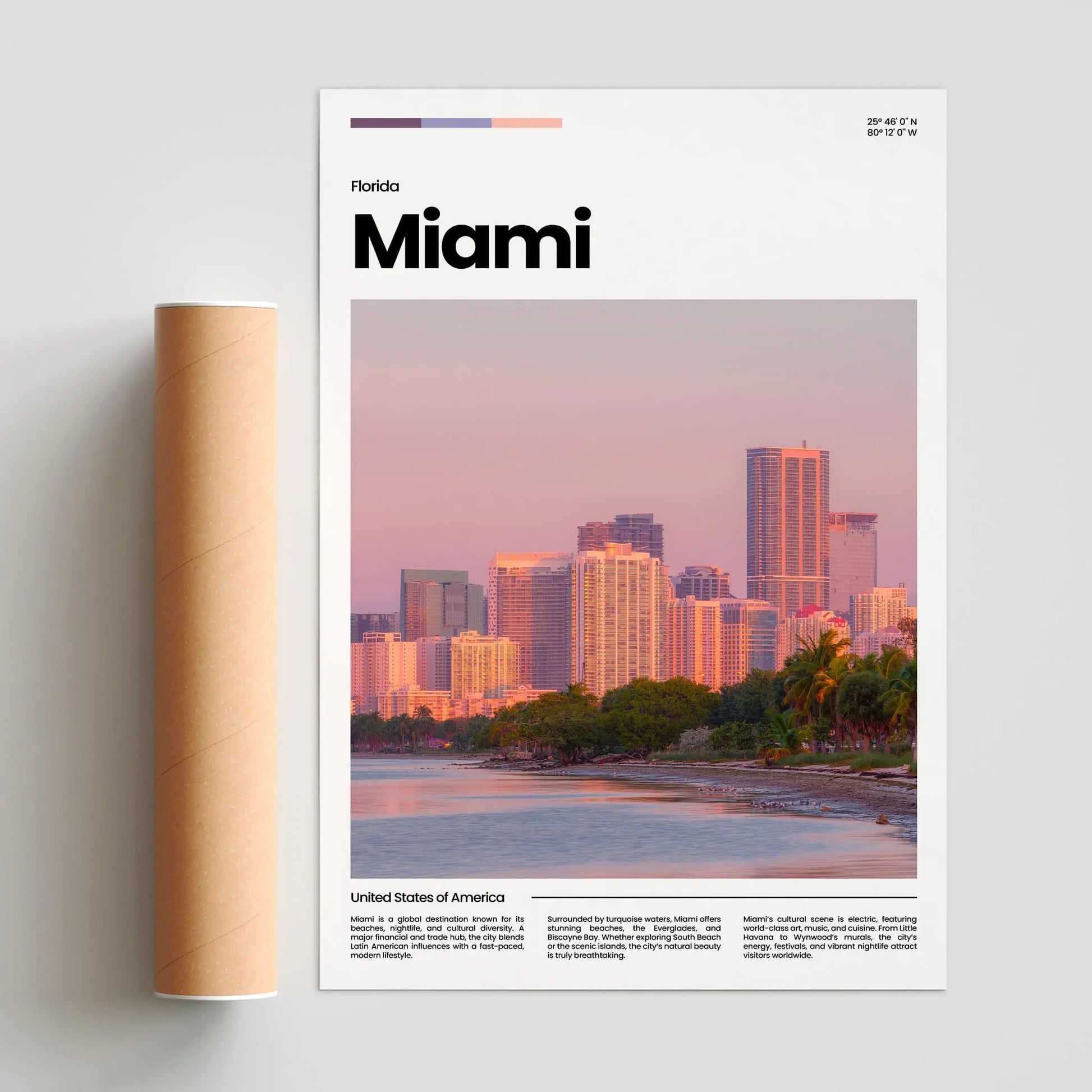 Miami Poster – Vintage Wall Art Print