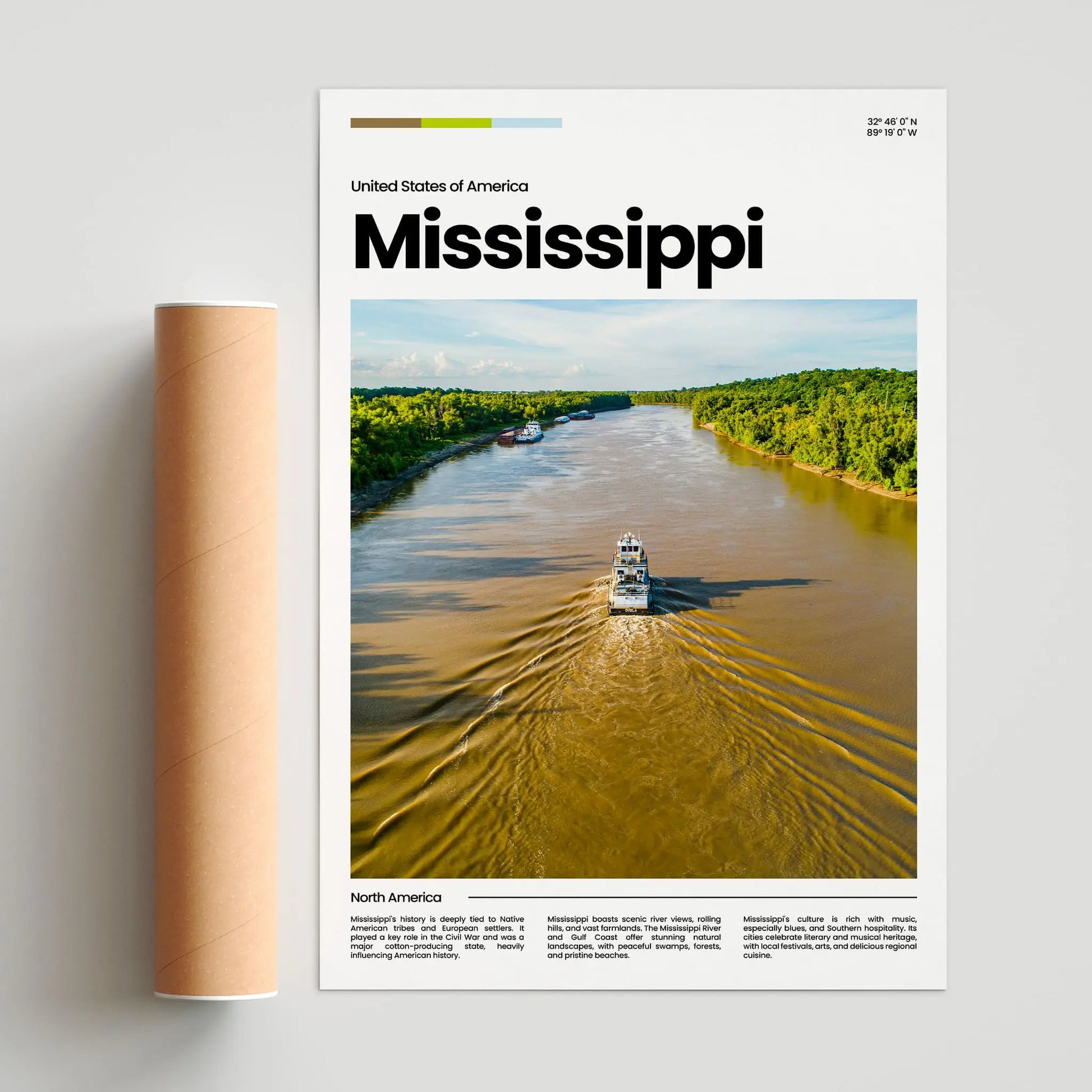 Mississippi Poster – Vintage Wall Art Print