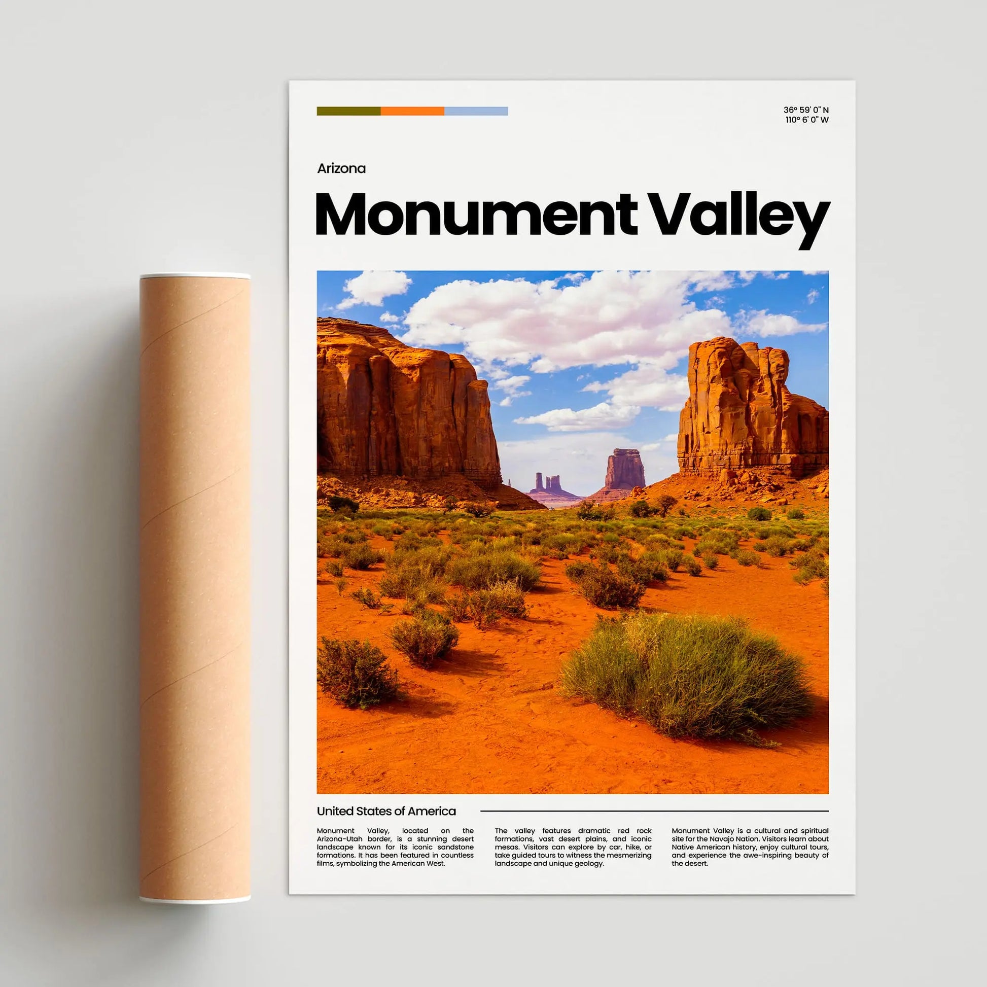 Monument Valley Poster – Vintage Wall Art Print