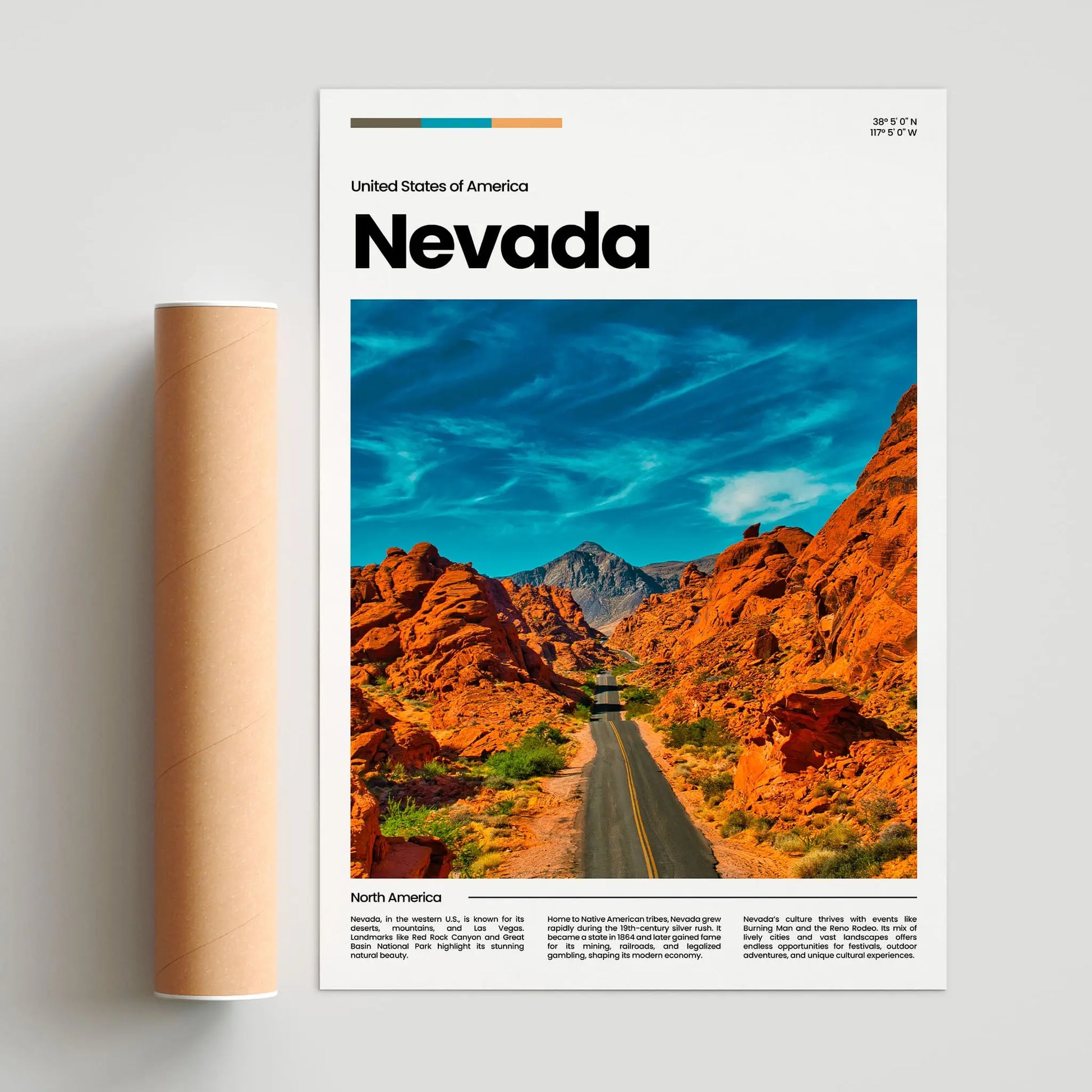 Nevada Poster – Vintage Wall Art Print