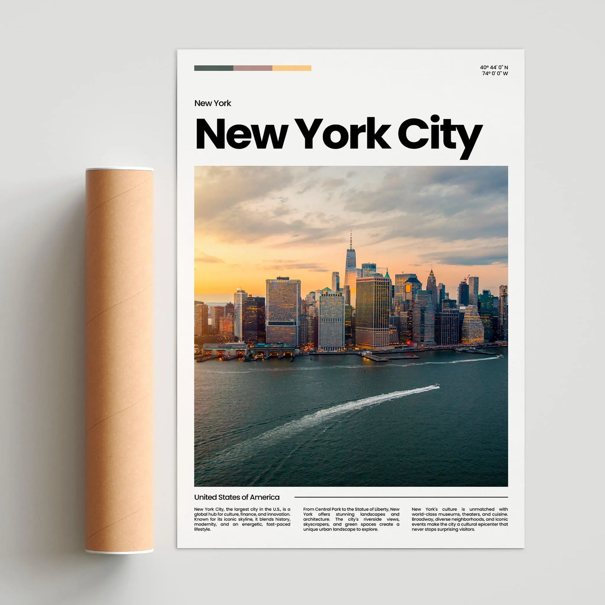 New York City Poster – Vintage Wall Art Print