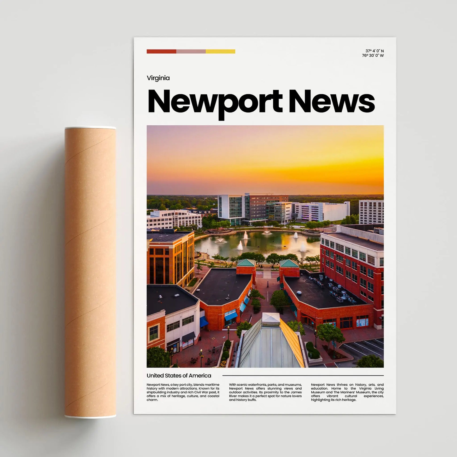 Newport News Poster – Vintage Wall Art Print