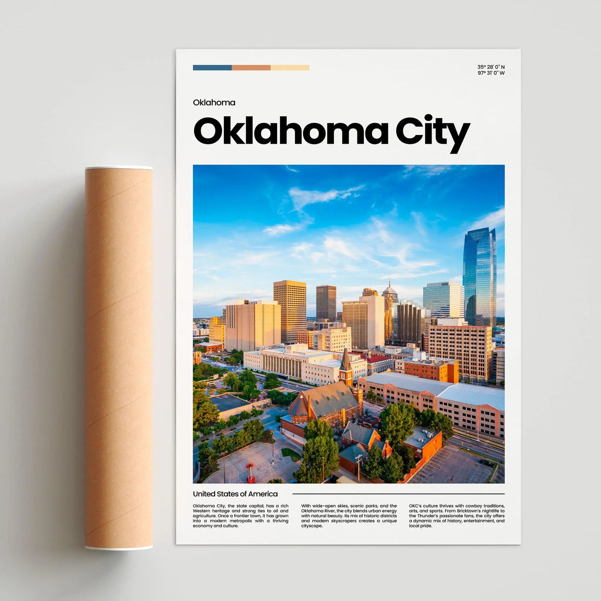 Oklahoma City Poster – Vintage Wall Art Print
