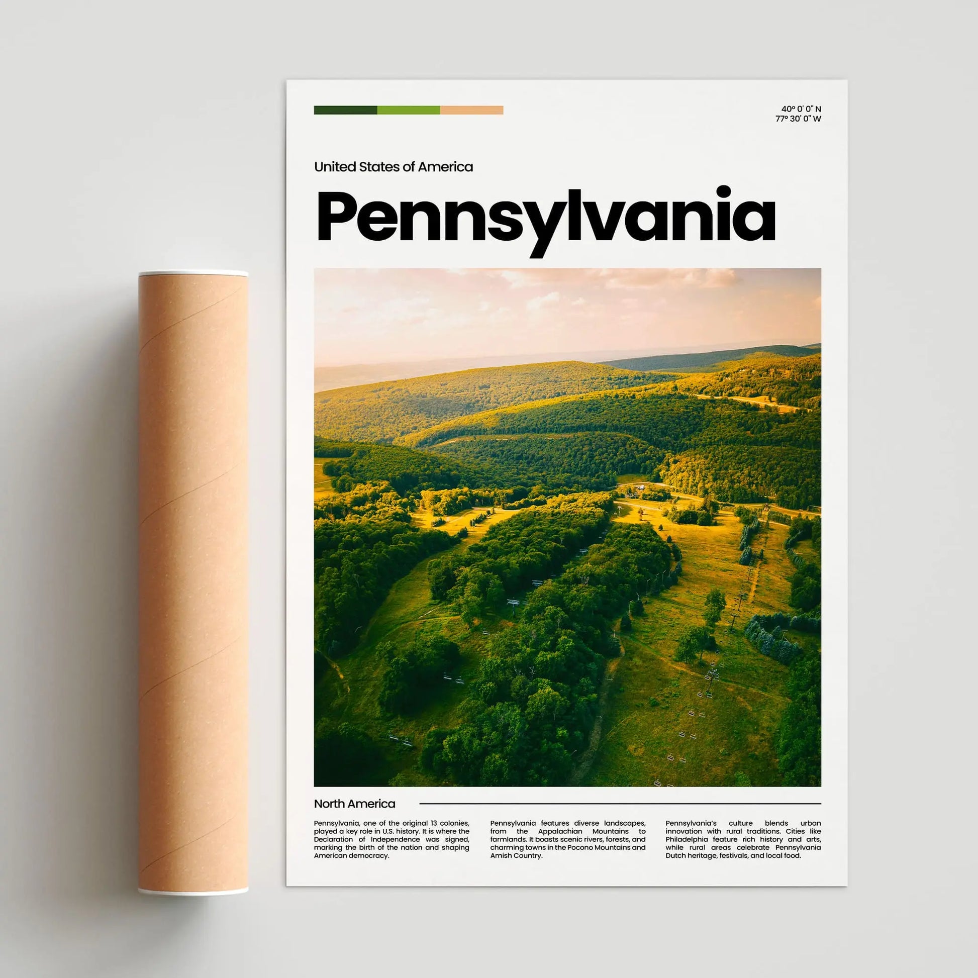 Pennsylvania Poster – Vintage Wall Art Print