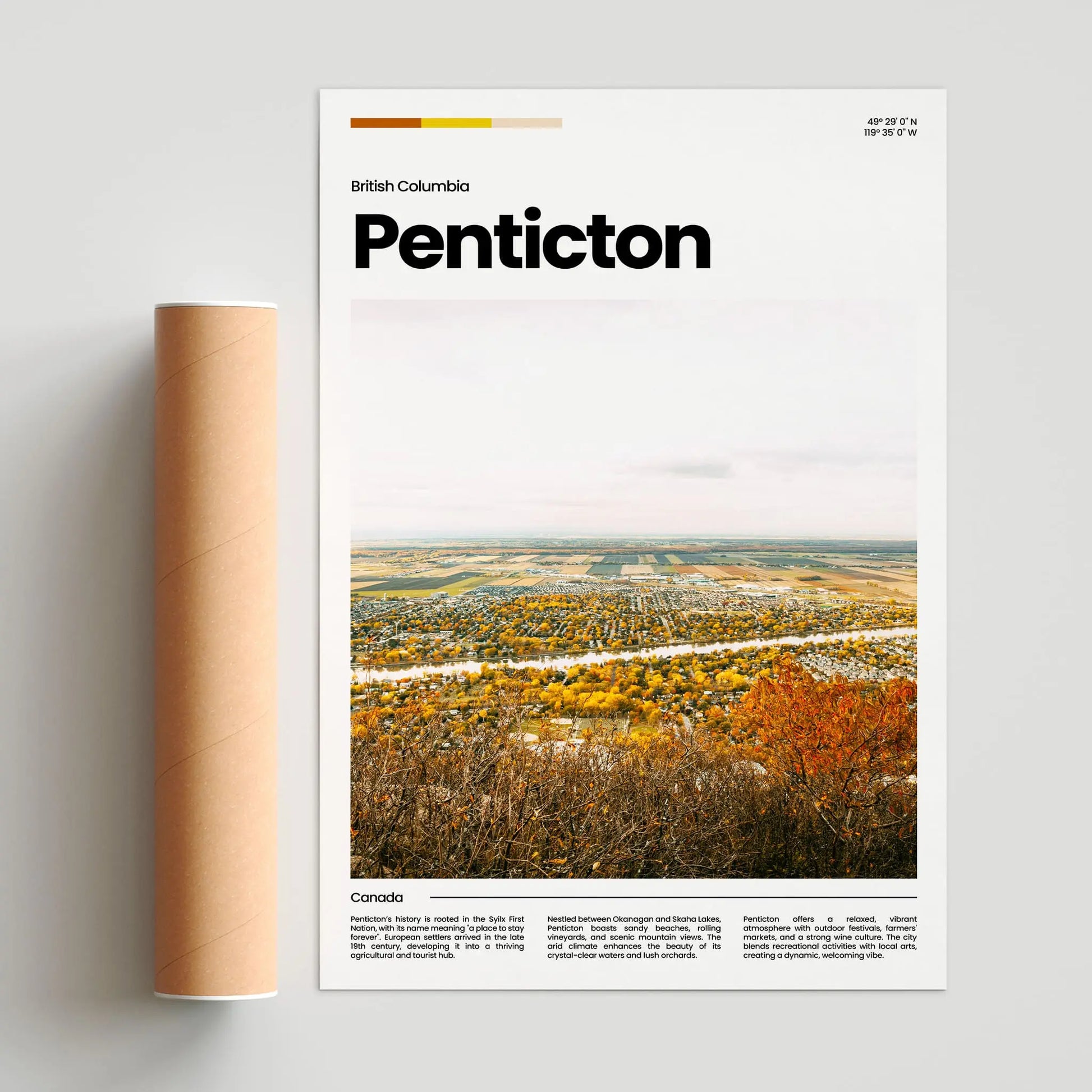 Penticton Poster – Vintage Wall Art Print