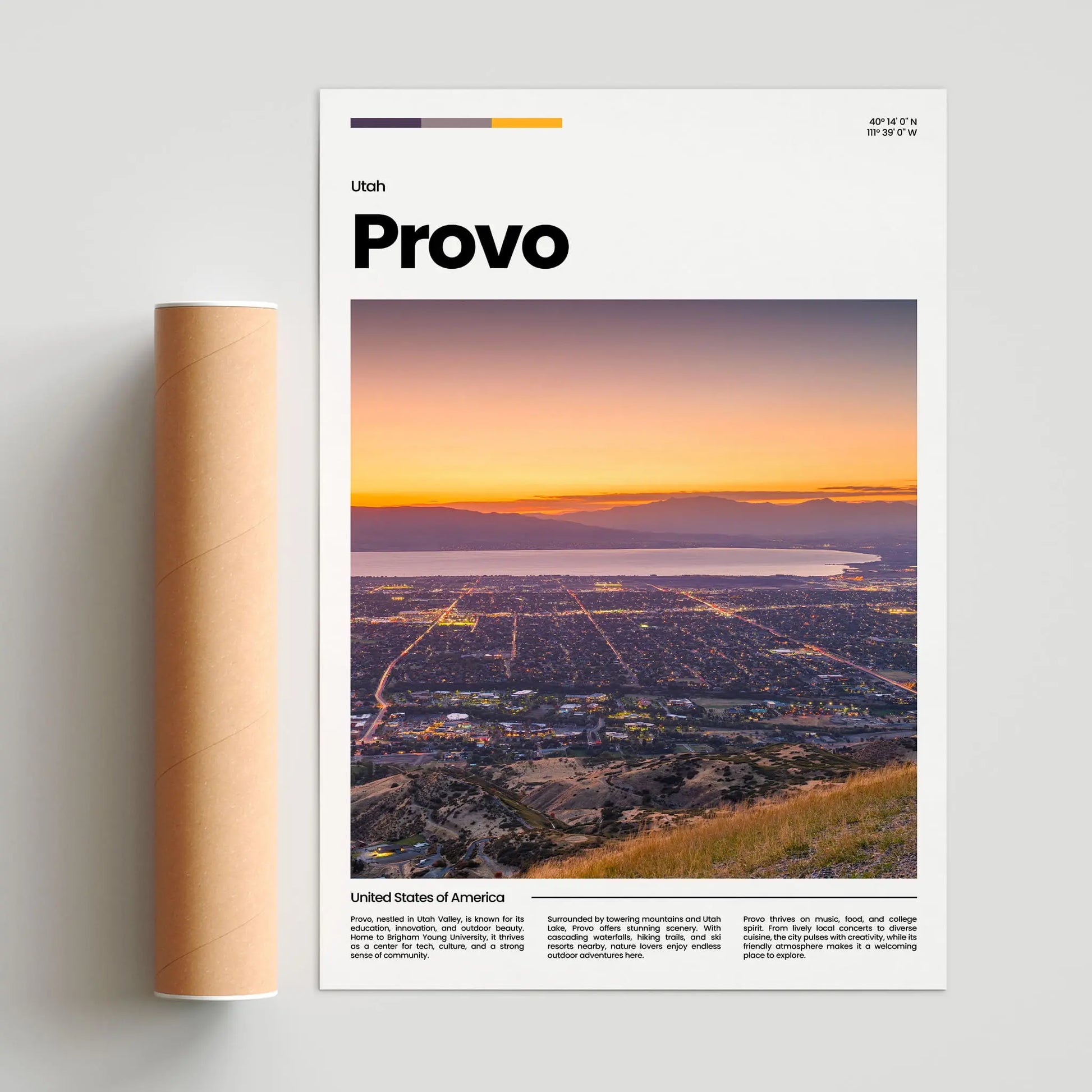 Provo Poster – Vintage Wall Art Print