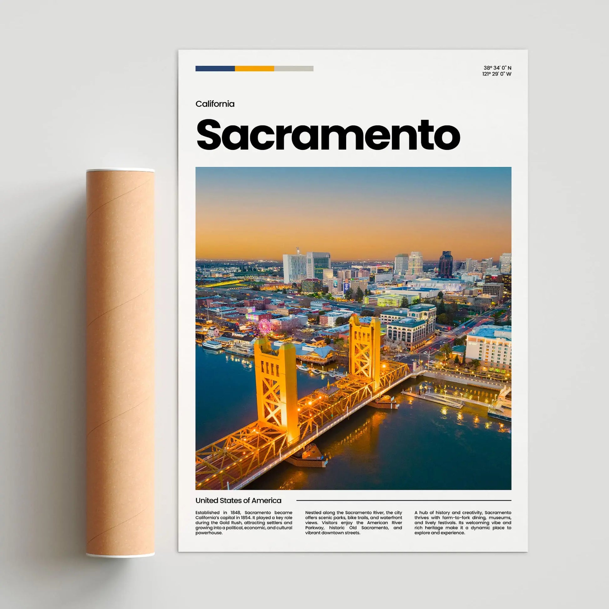 Sacramento Poster – Vintage Wall Art Print