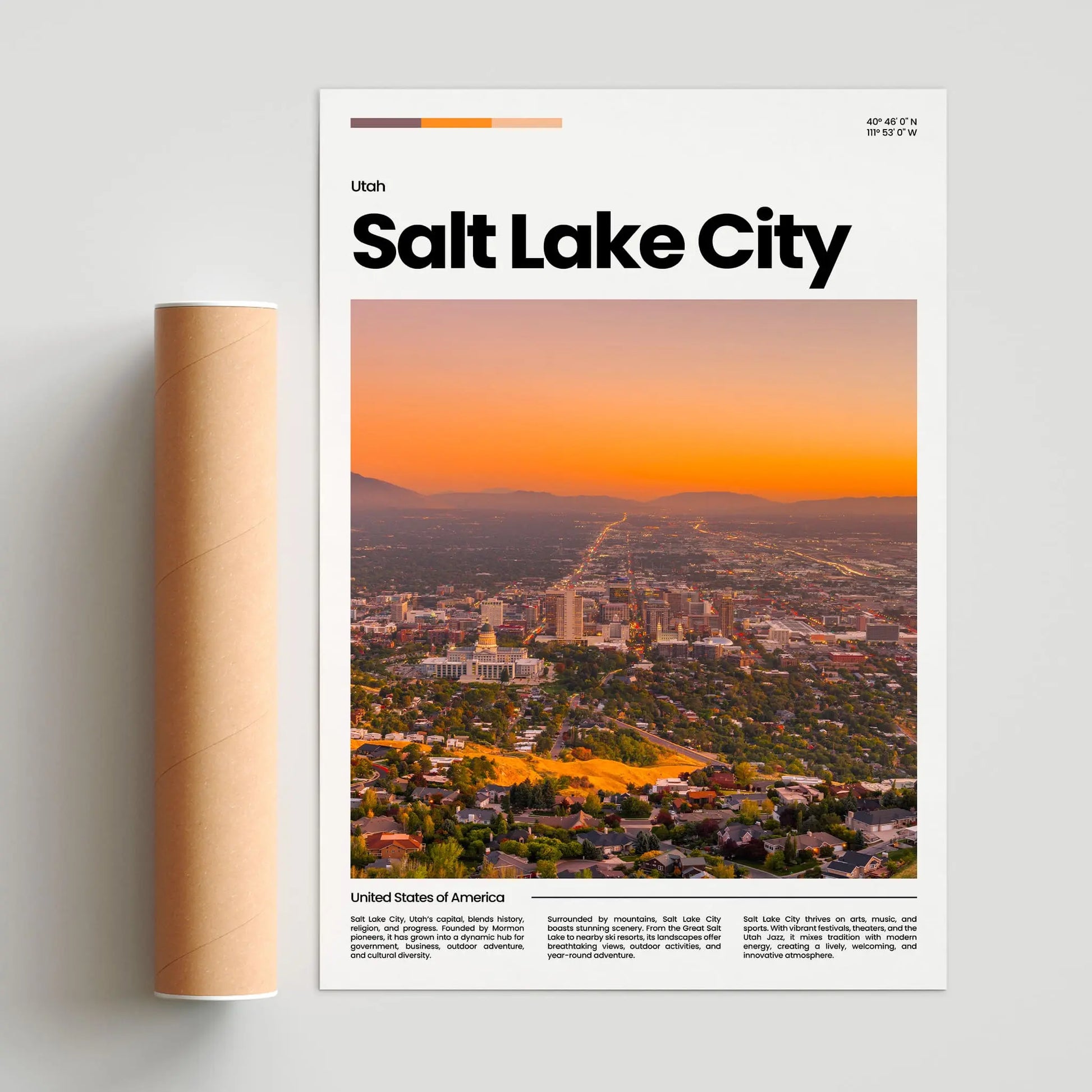 Salt Lake City Poster – Vintage Wall Art Print