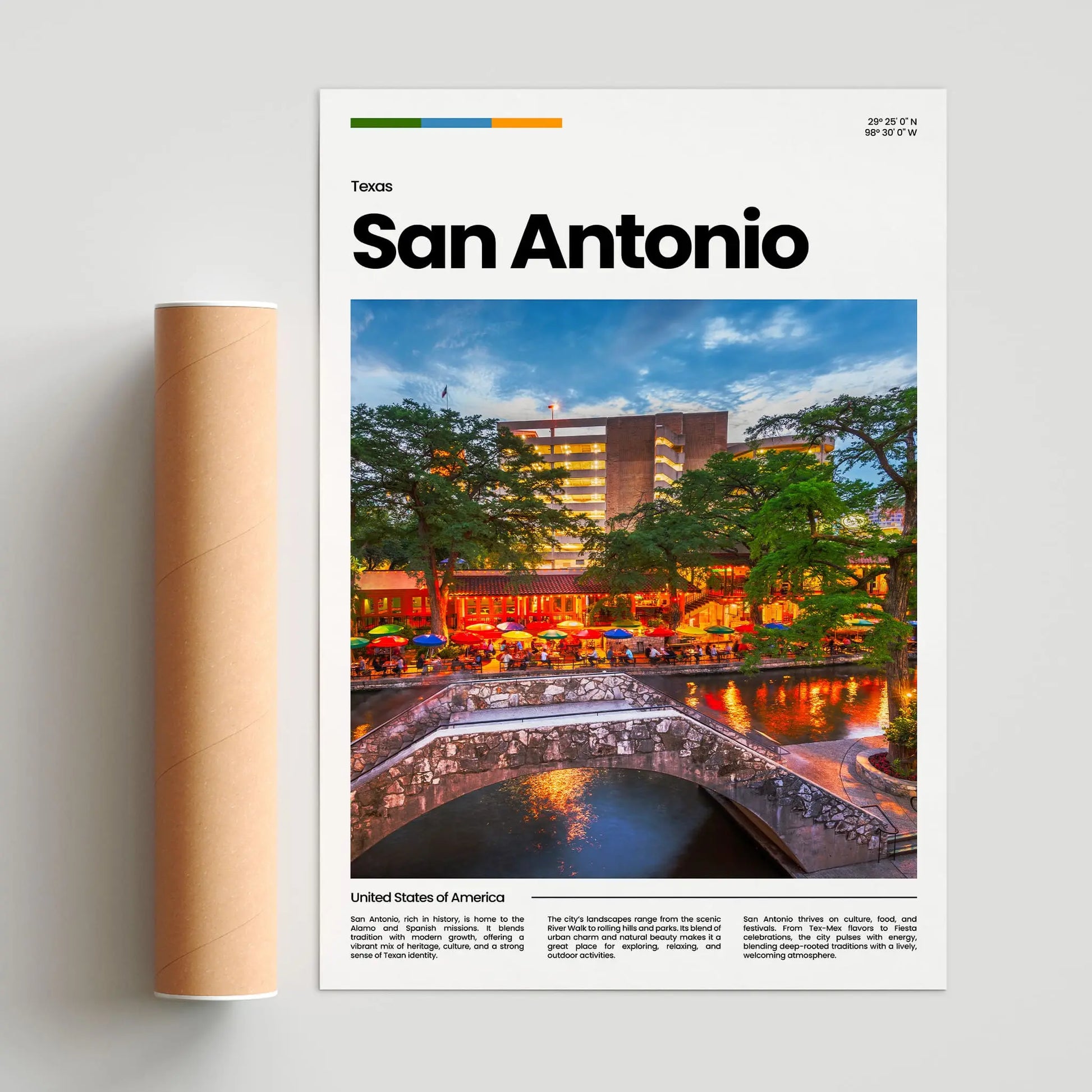 San Antonio Poster – Vintage Wall Art Print