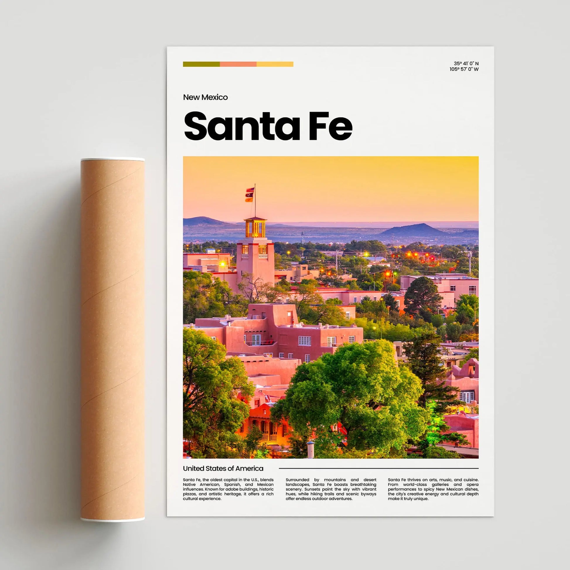 Santa Fe Poster – Vintage Wall Art Print
