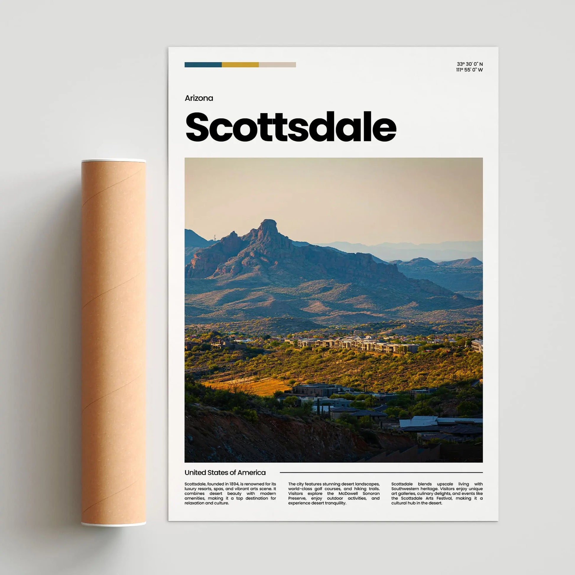 Scottsdale Poster – Vintage Wall Art Print