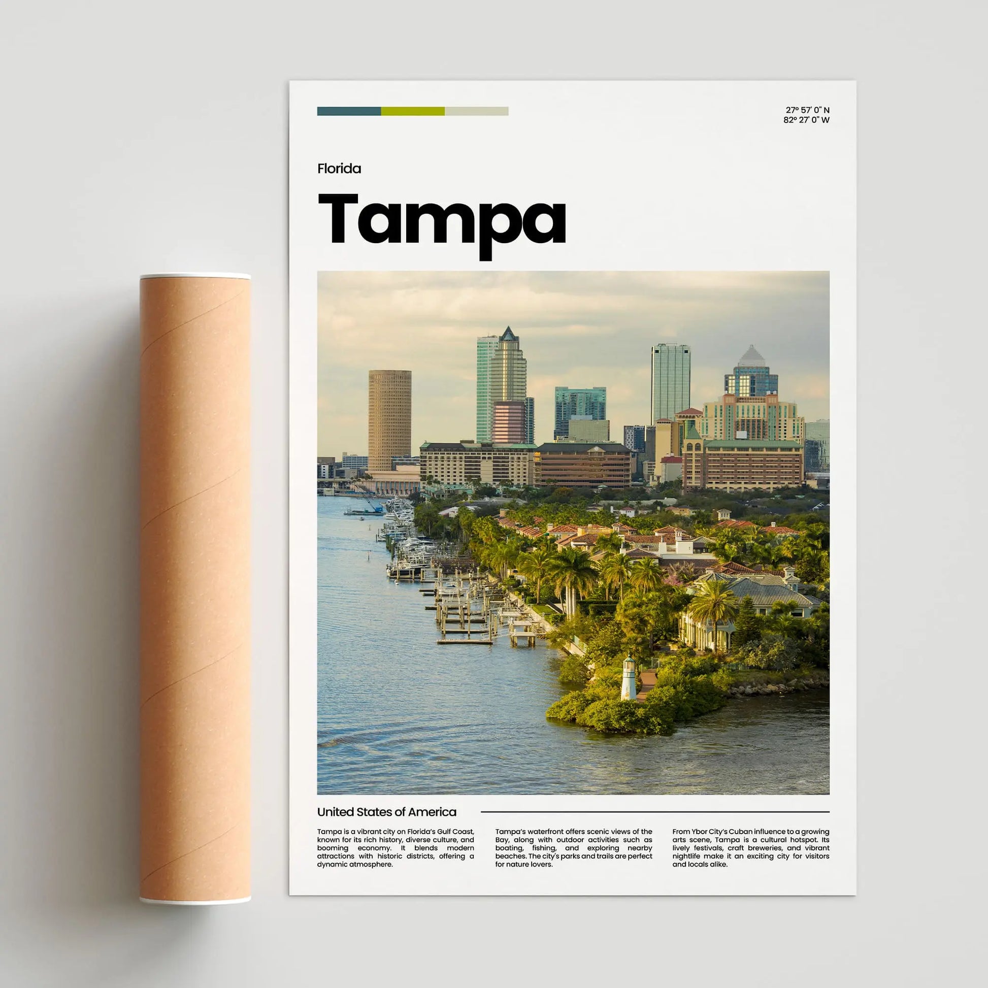 Tampa Poster – Vintage Wall Art Print