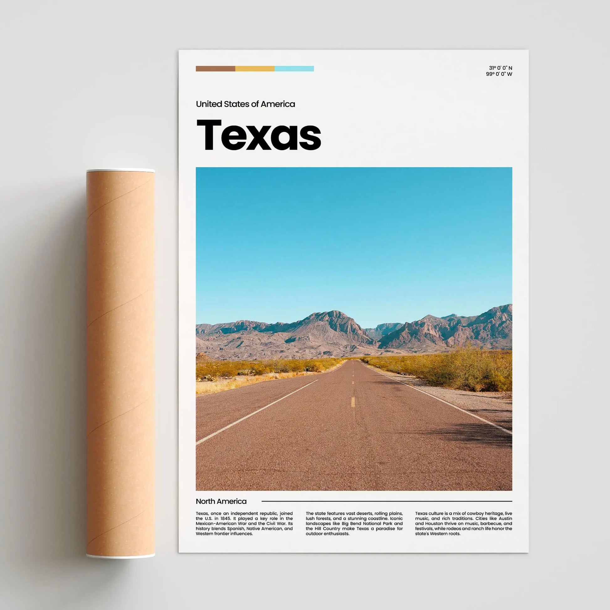 Texas Poster – Vintage Wall Art Print