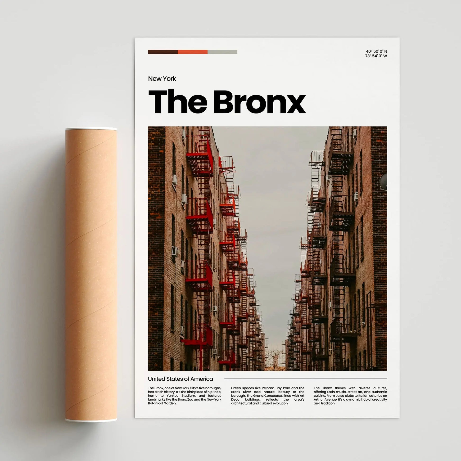 The Bronx Poster – Vintage Wall Art Print