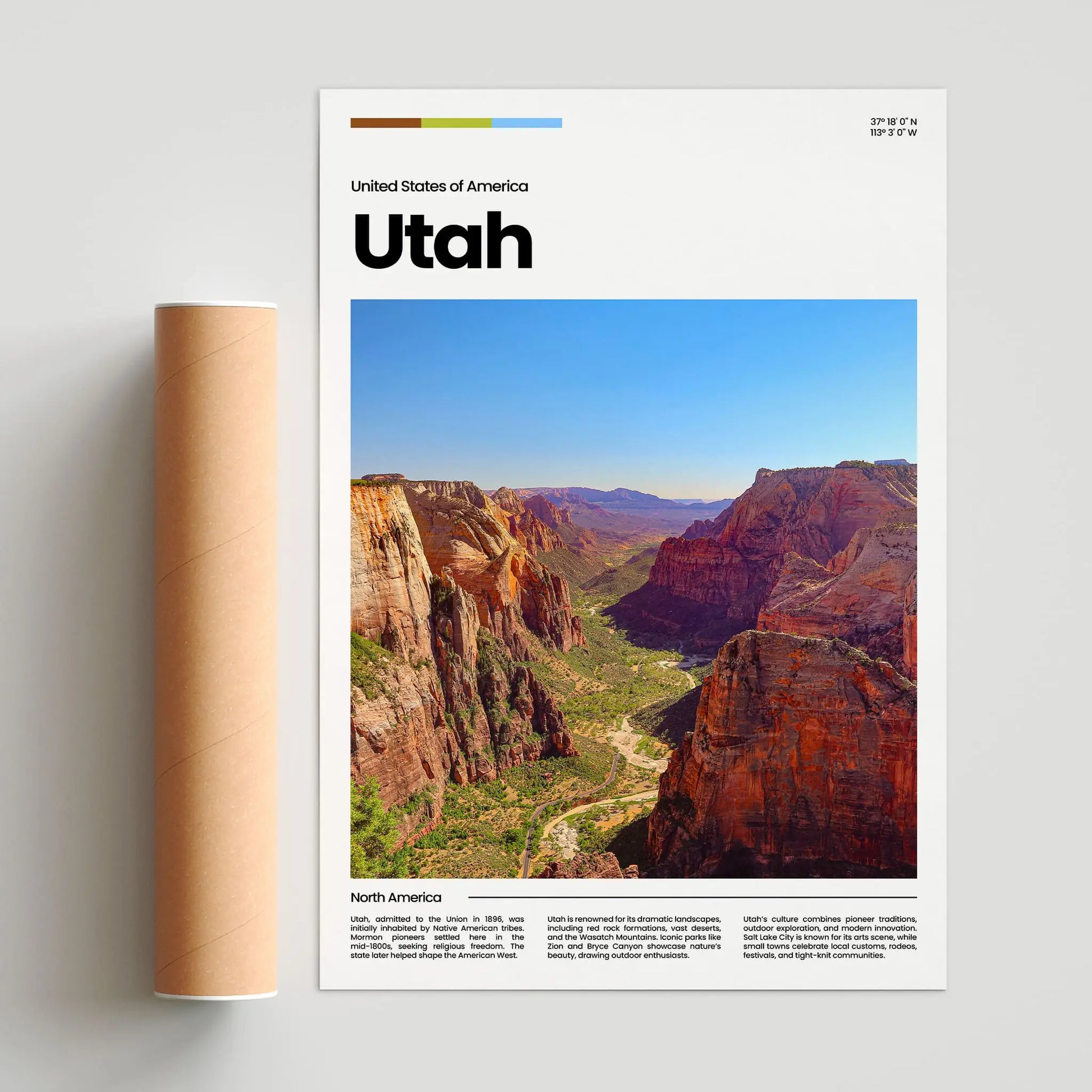 Utah Poster – Vintage Wall Art Print
