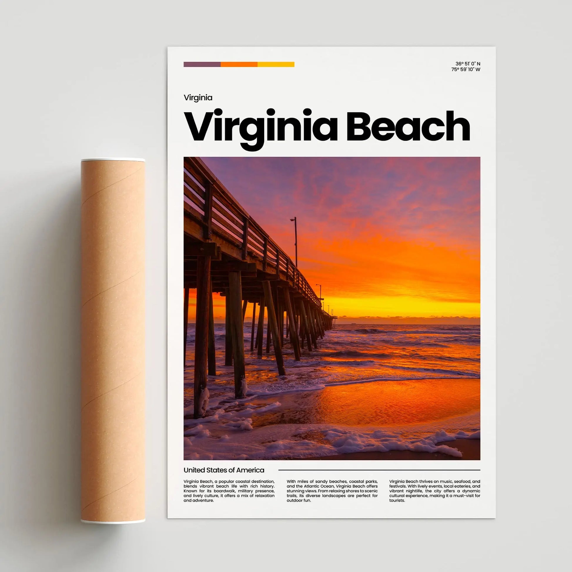 Virginia Beach Poster – Vintage Wall Art Print