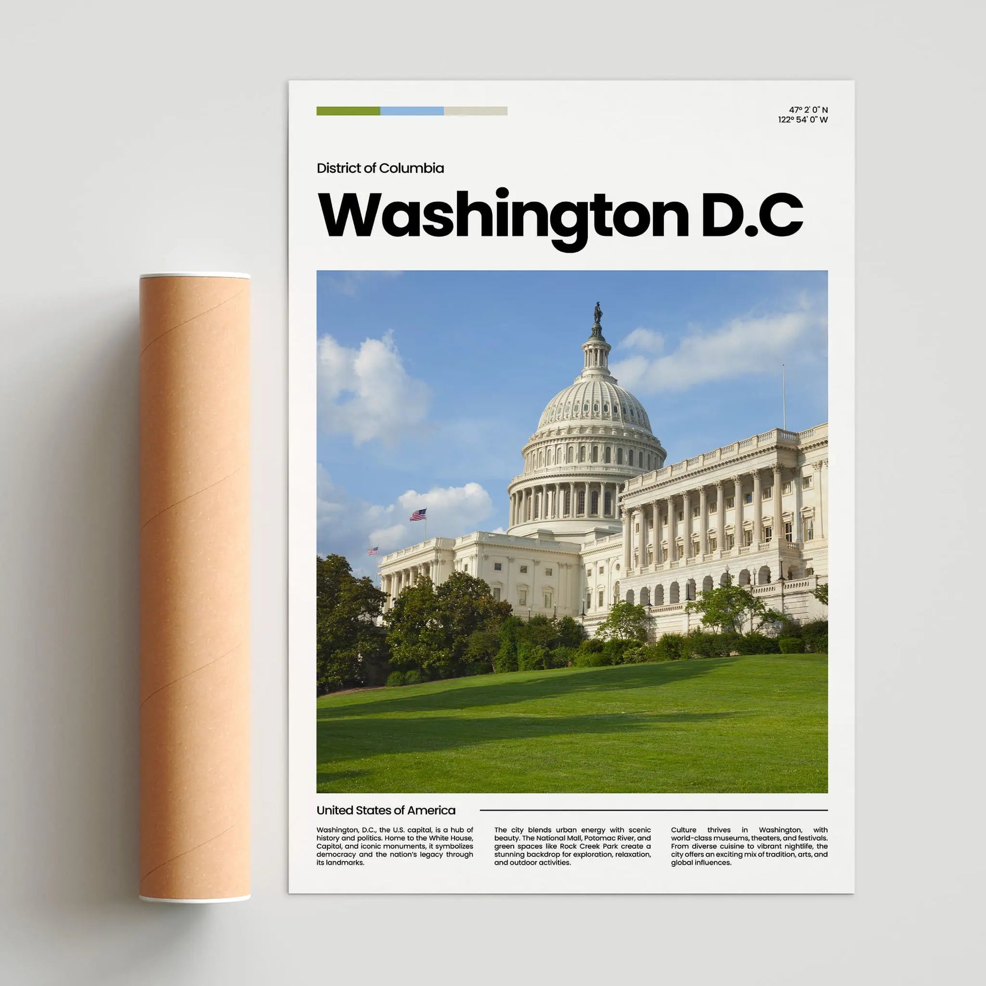Washington D.C Poster – Vintage Wall Art Print